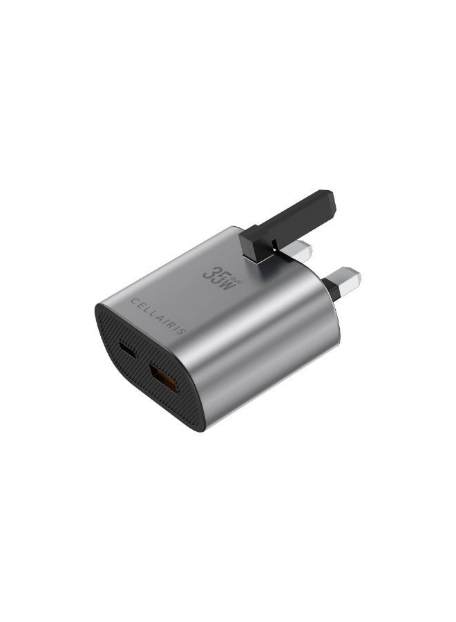 Cellairis 35W Foldable Wall Charger with Type-C PD and USB-A QC 3.0, Compact Dual-Port Design - Image 3